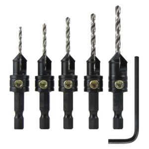 snappy tools quick-change 5-pc. countersink drill bit set. proudly made in the usa.