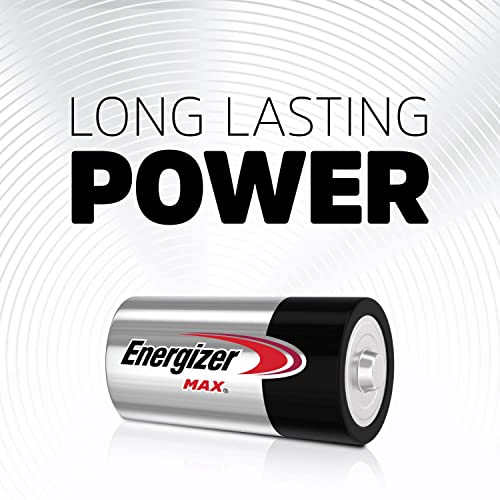 Energizer Max C Batteries, Premium Alkaline C Cell Batteries (4 Battery Count)