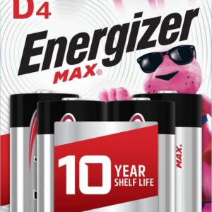 Energizer D Batteries, Premium D Cell Batteries Alkaline, 4 Count