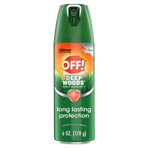 off! deep woods insect repellent aerosol, bug spray with long lasting protection from mosquitoes, 6 oz