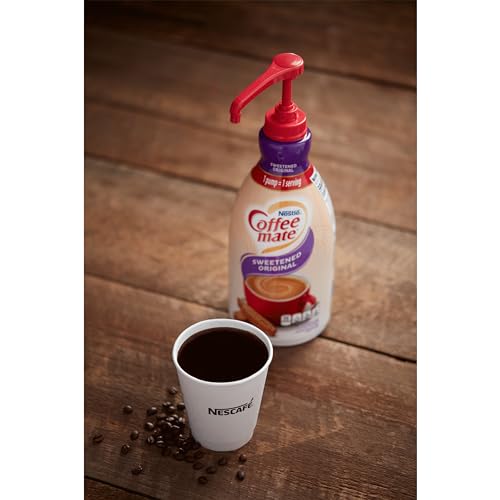 Nestle Coffee mate Coffee Creamer, Sweetened Original, Concentrated Liquid Pump Bottle, Non Dairy, No Refrigeration, 50.7 Ounces (Pack of 2)