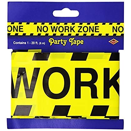 No Work Zone Party Tape Party Accessory (1 count) (1/Pkg)