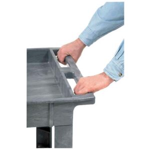 Global Industrial 2 Shelf Tray Service & Utility Cart, Plastic, 40"x26", 5" Rubber Casters