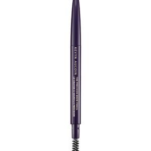 Kevyn Aucoin The Precision Brow Pencil, Brunette: Ultra slim, thin and strong. Retractable plus spoolie brush. Pro makeup artist go to. Sculpt, define and shape eyebrows. Stay put, smudge-proof.