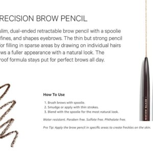 Kevyn Aucoin The Precision Brow Pencil, Brunette: Ultra slim, thin and strong. Retractable plus spoolie brush. Pro makeup artist go to. Sculpt, define and shape eyebrows. Stay put, smudge-proof.