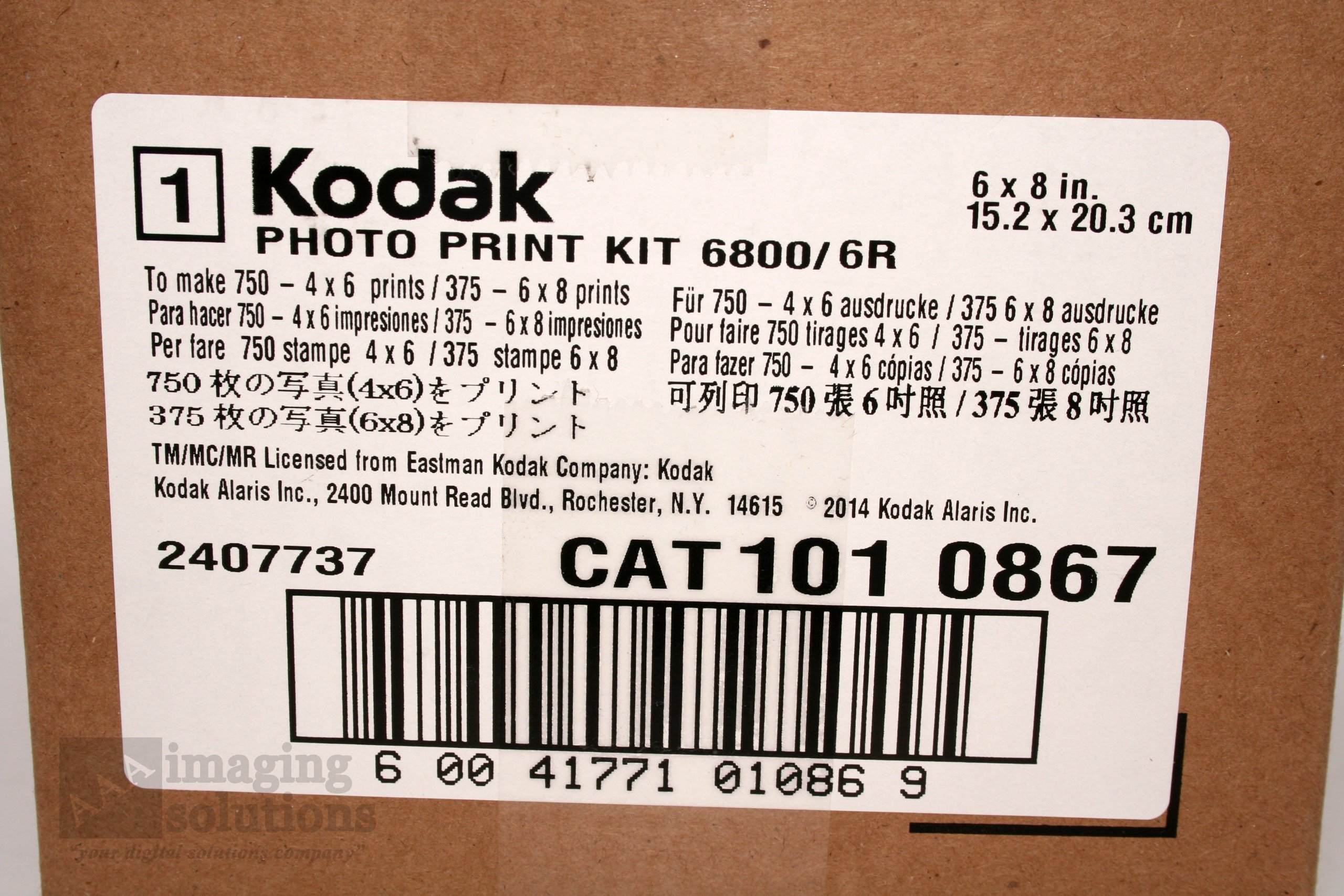 Kodak Photo Print Kit for The 6800 Thermal Printer, 6R - Ribbon & Paper for 375 6" x 8" Glossy Prints