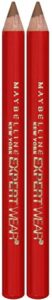 maybelline new york makeup expert wear twin eyebrow pencils and eyeliner pencils, dark brown shade, 0.06 ounce, 2 count (pack of 1)