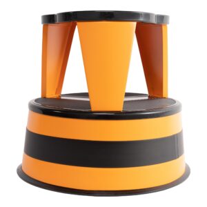 cramer kik step steel step stool - two step stool, holds 350 lbs (orange)