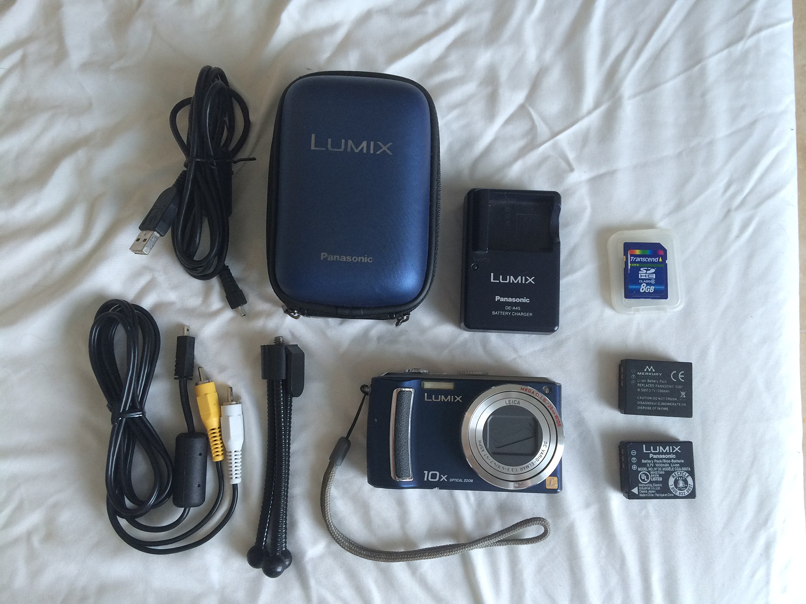 Panasonic Lumix DMC-TZ5A 9.1MP Digital Camera with 10x Wide Angle MEGA Optical Image Stabilized Zoom (Blue)