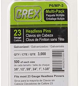 GREX P6/MP-3 23 Gauge Multi-Pack Headless Pins (3,000 per box)