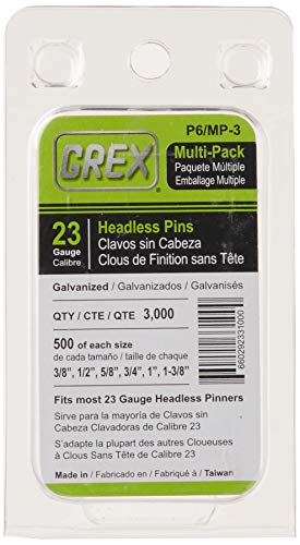 GREX P6/MP-3 23 Gauge Multi-Pack Headless Pins (3,000 per box)