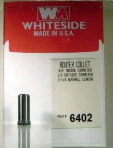 whiteside router bits 6402 steel router collet with 3/8-inch inside diameter and 1/2-inch outside diameter