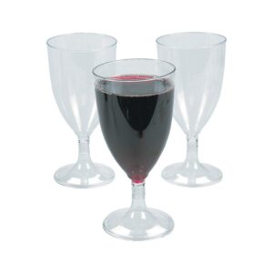 fun express plastic wine glasses (25 disposable cups) bulk party supplies and drinkware