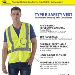 NYOrtho Reflective Vest For Walking - Highly Visible & Breathable Mesh Safety Vest Reflective -Lightweigh - Sweat-Free - ANSI/ISEA Class 3