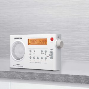 Sangean PR-D7 AM/FM Digital Rechargeable Portable Radio - White, One Size