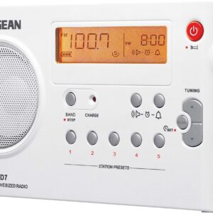 Sangean PR-D7 AM/FM Digital Rechargeable Portable Radio - White, One Size