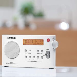 Sangean PR-D7 AM/FM Digital Rechargeable Portable Radio - White, One Size