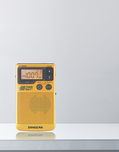 Sangean DT-400W AM/FM Digital Weather Alert Pocket Radio , Yellow