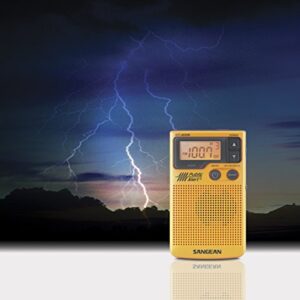 Sangean DT-400W AM/FM Digital Weather Alert Pocket Radio , Yellow