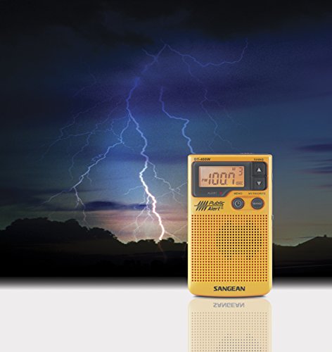 Sangean DT-400W AM/FM Digital Weather Alert Pocket Radio , Yellow