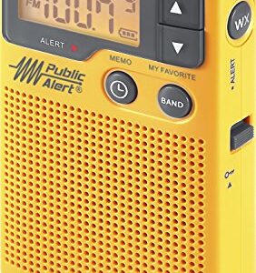 Sangean DT-400W AM/FM Digital Weather Alert Pocket Radio , Yellow