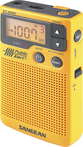 Sangean DT-400W AM/FM Digital Weather Alert Pocket Radio , Yellow