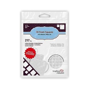 scrapbook adhesives by 3l scrapbook adhesives, permanent pre-cut 3d foam squares, white, mixed variety (pack of 217)