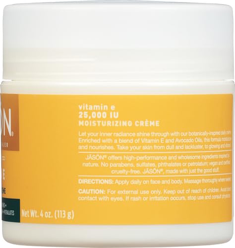 Jason Moisturizing Crème, Vitamin E 25,000 Age Renewal, 4 Oz