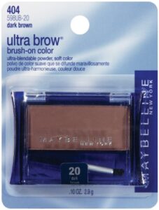 maybelline new york ultra-brow brow powder,shade #20 / #404 dark brown, 0.1 ounce