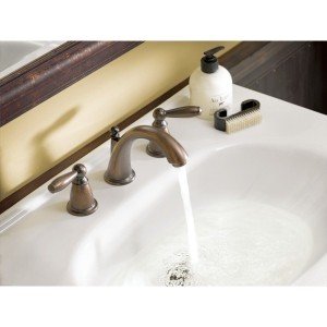 Moen Brantford Brushed Nickel Two-Handle Widespread Bathroom Sink Faucet Trim Kit, Traditional Bathroom Faucet for Three Hole Bath Sinks (Valve Required), T6620BN , 0.5