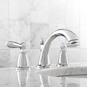 Moen Brantford Brushed Nickel Two-Handle Widespread Bathroom Sink Faucet Trim Kit, Traditional Bathroom Faucet for Three Hole Bath Sinks (Valve Required), T6620BN , 0.5