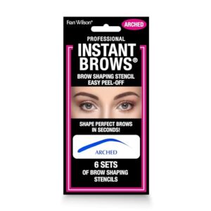 fran wilson instant brows makeup tool: adhesive stencils for perfectly shaped brows, easy to use, ideal for beginners and pros - arched