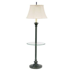 house of troy n602-ob newport collection portable floor lamp with table, off-white softback shade, 55-3/4", oil rubbed bronze