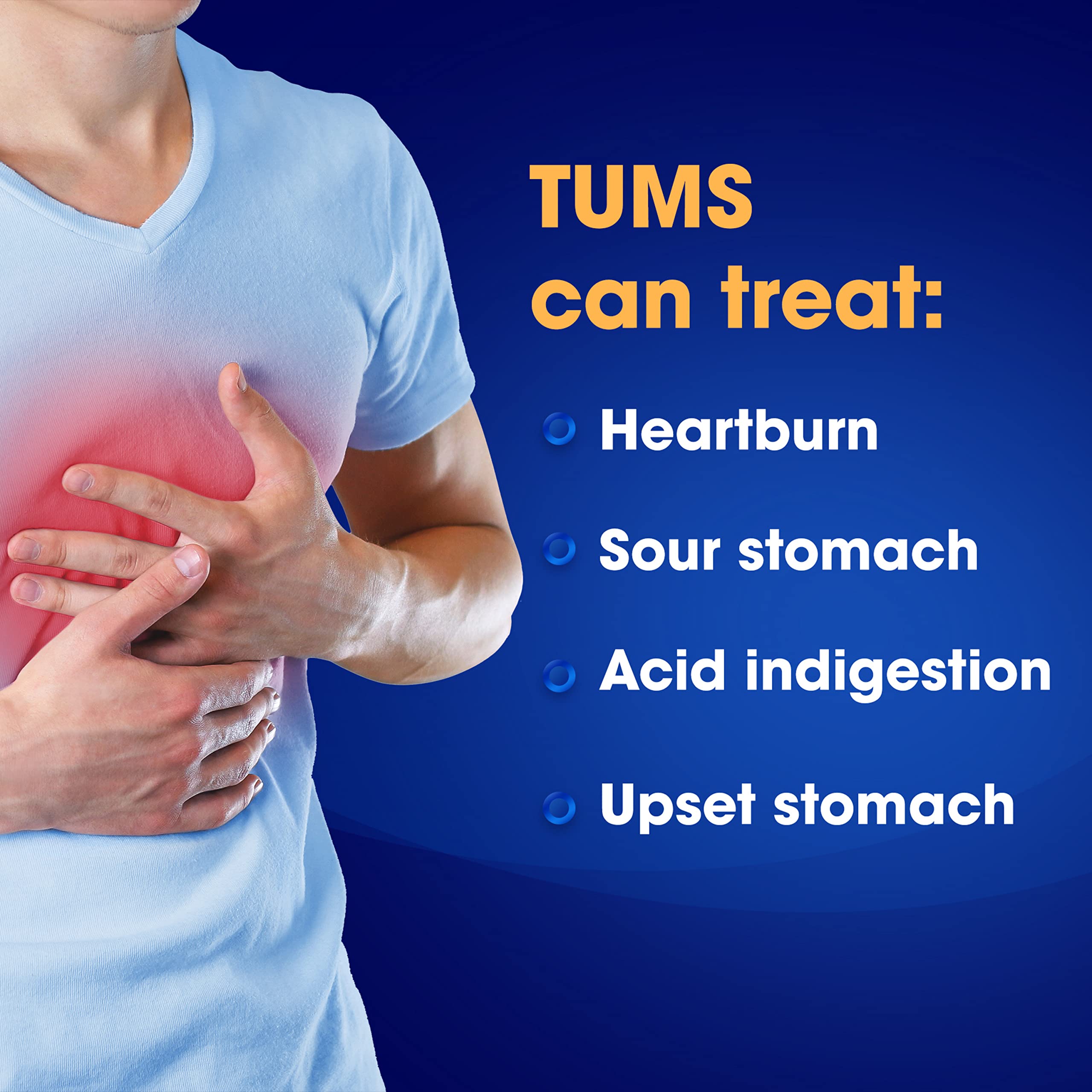 TUMS Extra Strength Assorted Berries Antacid Tablets for Heartburn Relief, 96 count