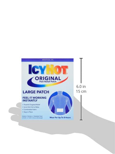 Icy Hot Original Medicated Pain Relief Patch, Large, 5 count