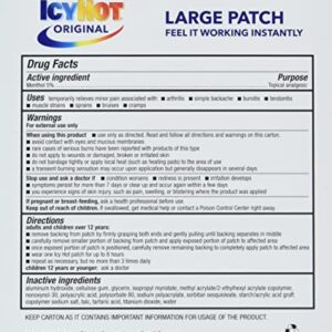 Icy Hot Original Medicated Pain Relief Patch, Large, 5 count