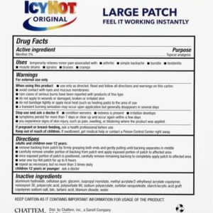 Icy Hot Original Medicated Pain Relief Patch, Large, 5 count