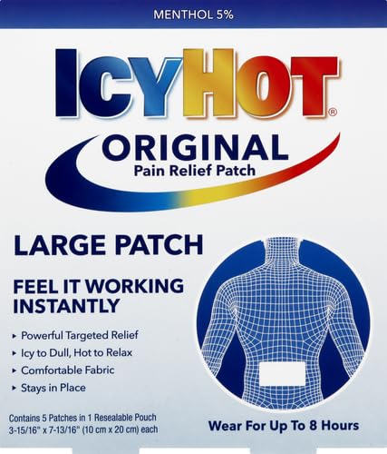 Icy Hot Original Medicated Pain Relief Patch, Large, 5 count