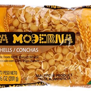 La Moderna Shells Pasta, Noodles, Durum Wheat, Protein, Fiber, Vitamins, 7 Oz