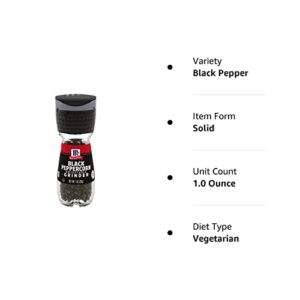 McCormick Black Peppercorn Grinder, 1 Oz