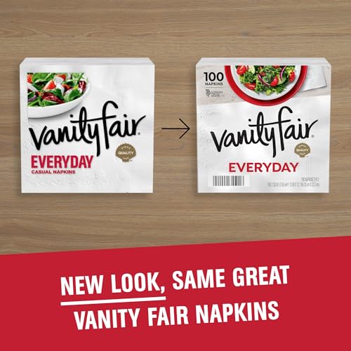 Vanity Fair Everyday Paper Napkins, 100 2-Ply Disposable Napkins