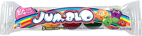 Rain-blo Bubble Gum Balls, 2.5 Ounce Tube, Pack of 24
