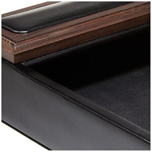 Dacasso Leather Desktop Tray Luxury Letter Holder & Paper Desk-Office Organization, 13.62in x 10.62in x 2.50in, Black