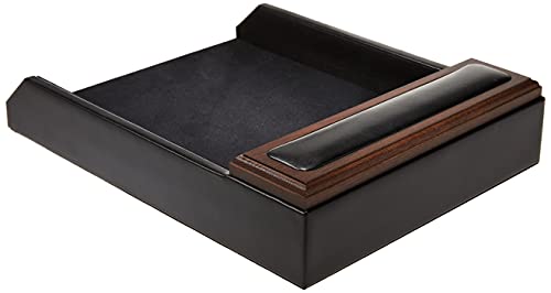 Dacasso Leather Desktop Tray Luxury Letter Holder & Paper Desk-Office Organization, 13.62in x 10.62in x 2.50in, Black