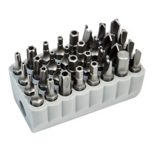 klein tools 32525 tamperproof bit set, 32-piece, magnetic, torx, hex, spanner, torq, triwing screwdriver bits