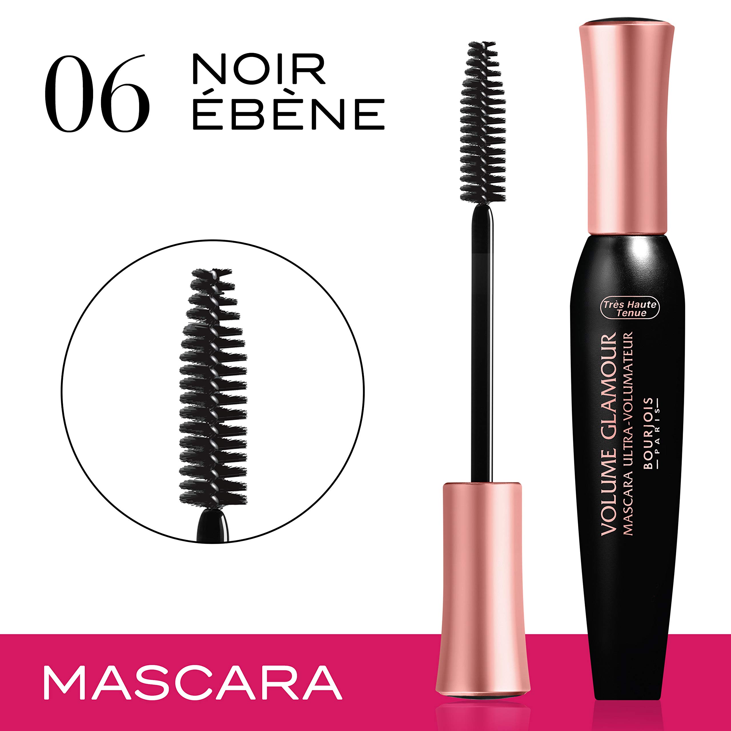 Bourjois Volume Glamour Mascara for Women, 06 Noir Ebene, 0.4 Ounce