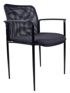 boss office products stackable mesh guest chair in black