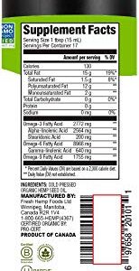 Manitoba Harvest Organic Hemp Oil, Cold Pressed, 12g of Omegas 3&6 Per Serving, Non-GMO, 8.45 Fl Oz