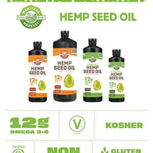 Manitoba Harvest Organic Hemp Oil, Cold Pressed, 12g of Omegas 3&6 Per Serving, Non-GMO, 8.45 Fl Oz