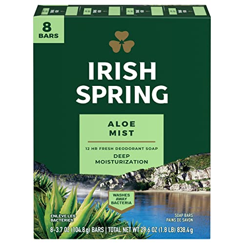 Irish Spring Aloe Bar Soap, (00035000141705), 3.7 Ounce (Pack of 8)